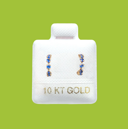 Broqueles Oro 10K Huggie Azul Az392