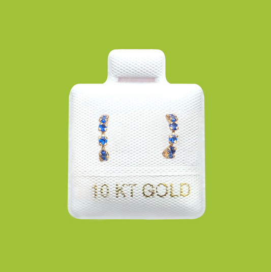 Broqueles Oro 10K Huggie Azul Az392