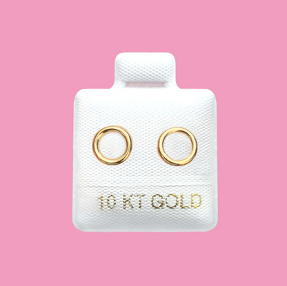 Broqueles Oro 10K Círculo Dorado R760