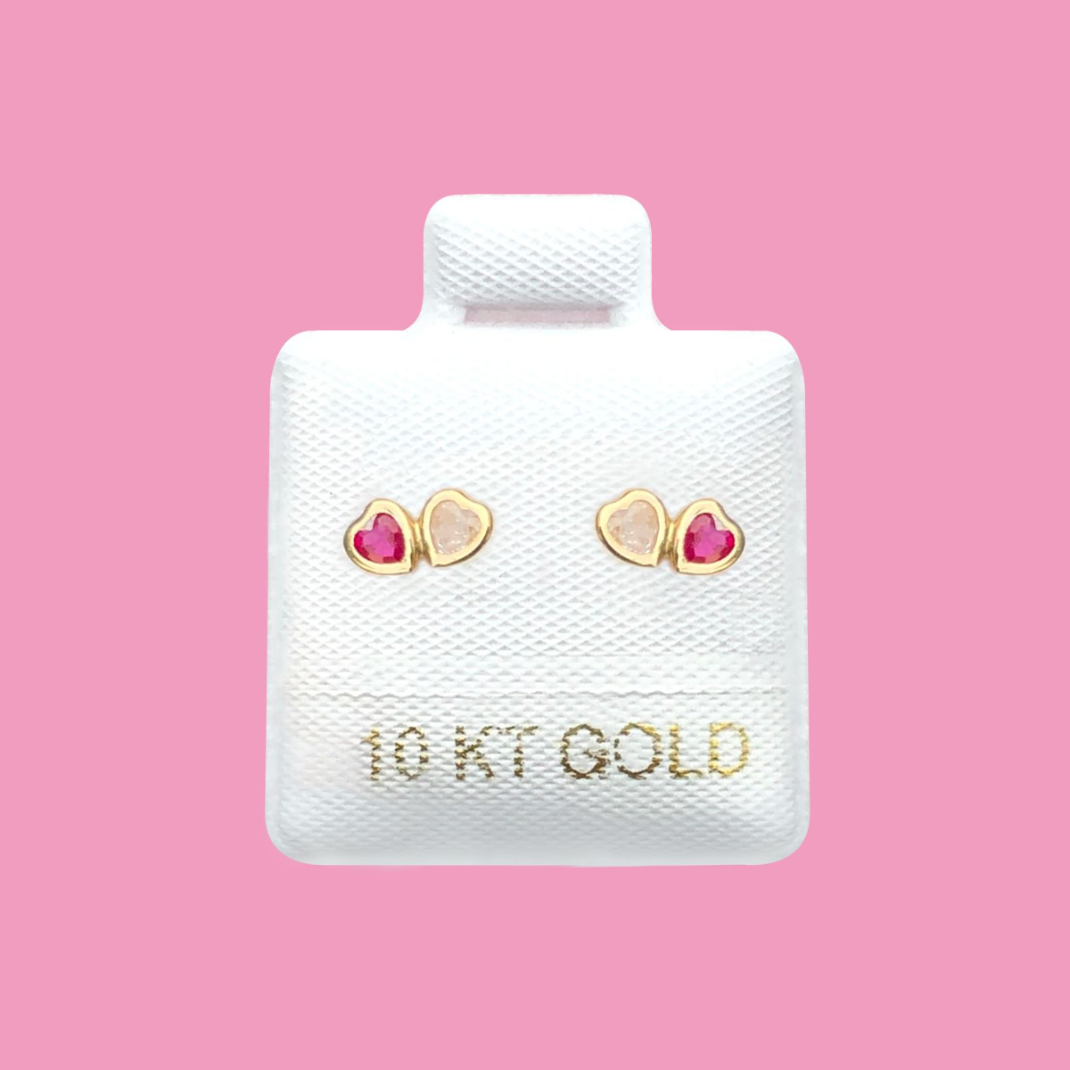 Broqueles Oro 10K Corazones R722