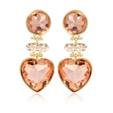 Aretes Corazon ACristalalado Rosa 2F6