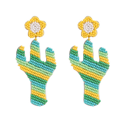 Aretes Cactus de Cuentas  3D4