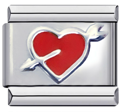 Charm Corazón Flechado Acero Inoxidable Az258
