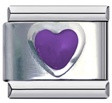 Charm Corazon Morado Acero Inoxidable Az262