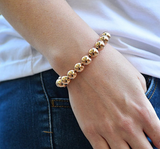 Pulsera Bolas Chapa de Oro  R4