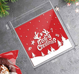 BOLSITAS NAVIDEÑAS 3 Celofán Decoradas 10x10+3cm (100pz)