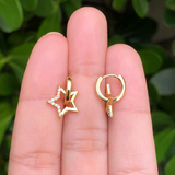 Aretes Arracada Estrella Chapa de Oro AZ109