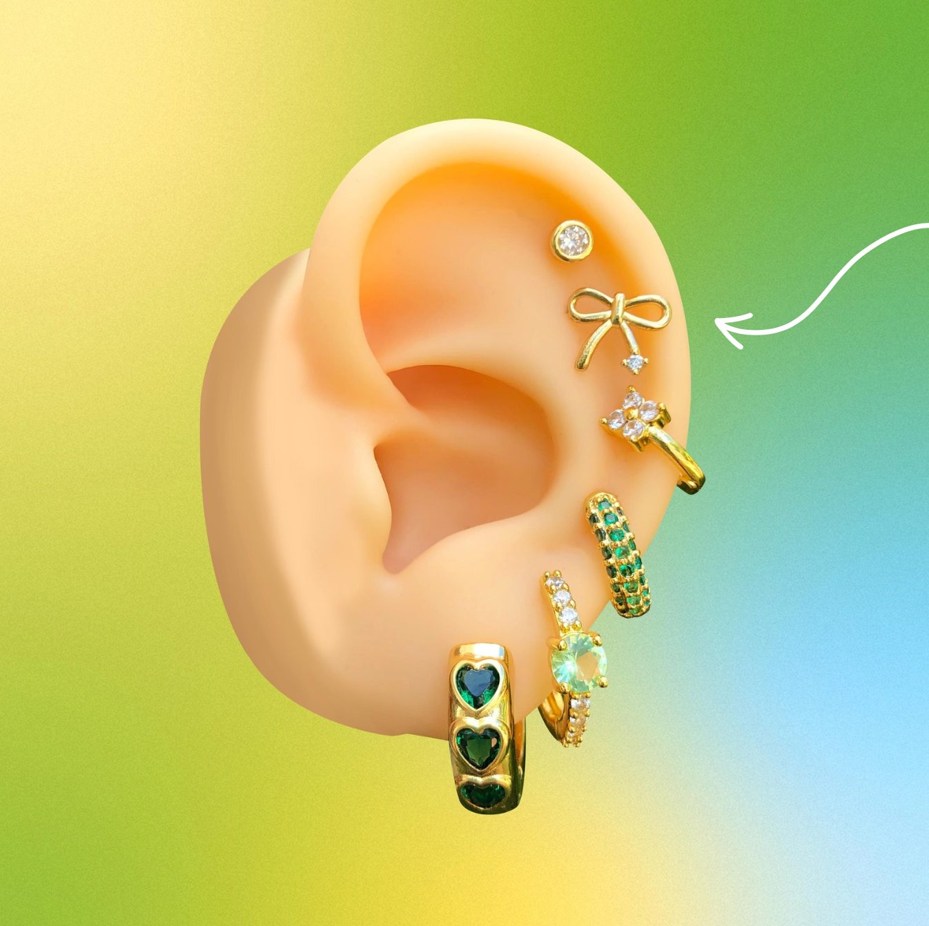 Aretes Lazo con Zirconia Chapa de Oro R733