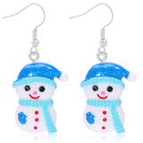 Aretes Muñeco de Nieve Azul C613