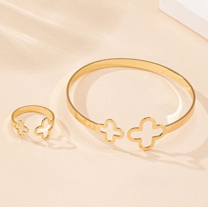 Pulsera y Anillo Trebol R20
