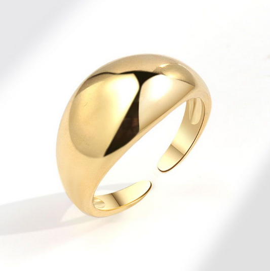 Anillo Chunky Ajustable Chapa de Oro 1J5