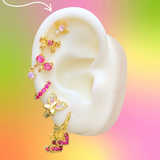 Aretes Angel Rosa Chapa de Oro Az263