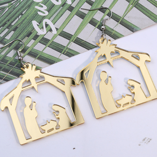 Aretes Nacimiento de Acrílico Dorado  3M5