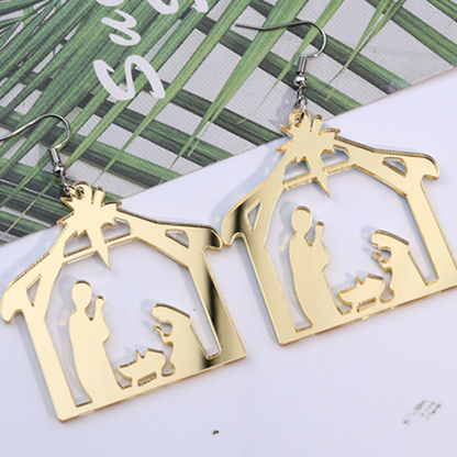 Aretes Nacimiento de Acrílico Dorado  3M5