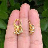 Aretes Arracada Tres Corazones Chapa de Oro Az430