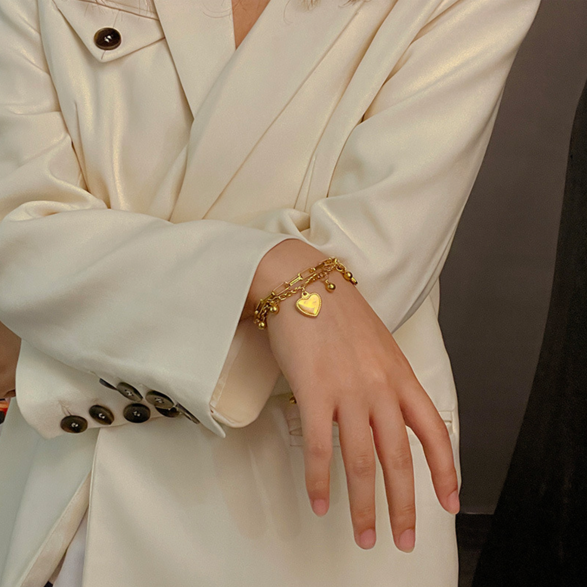 Pulsera Corazones Dorados 4E19