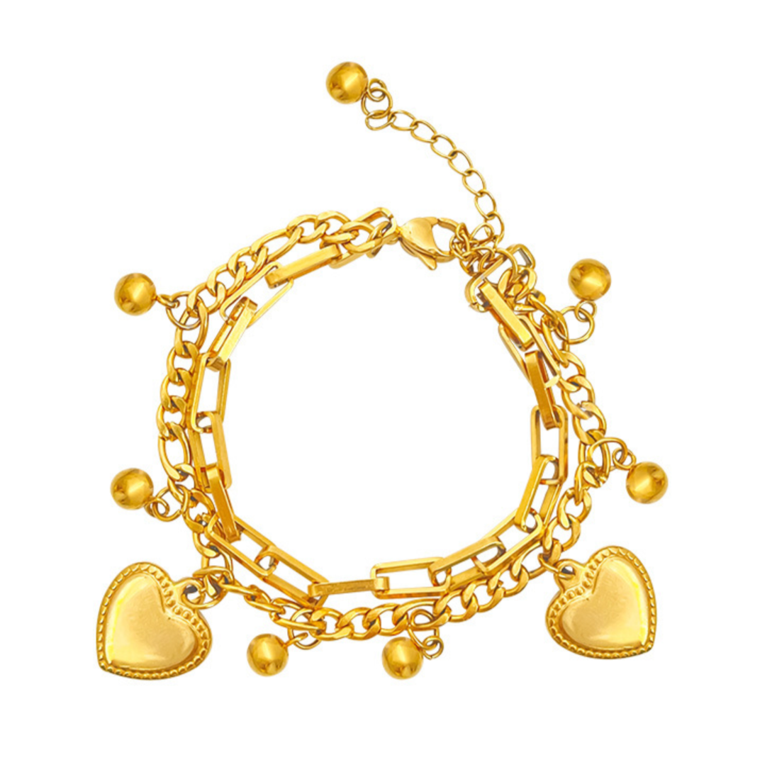 Pulsera Corazones Dorados 4E19