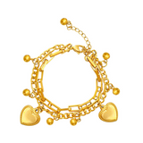 Pulsera Corazones Dorados 1S8