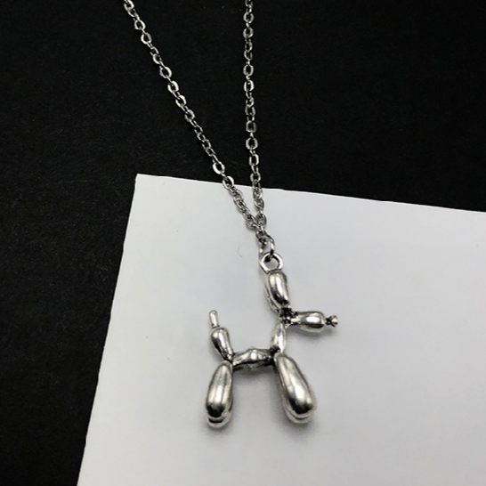 Collar Perro Globo Plateado Acero Inoxidable 4E17