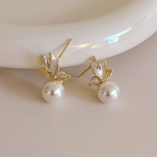 Aretes Perla Blanca  1F1