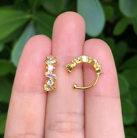 Ear Cuff Zirconias Chapa de Oro