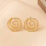 Aretes Espiral Chapa de Oro  C601