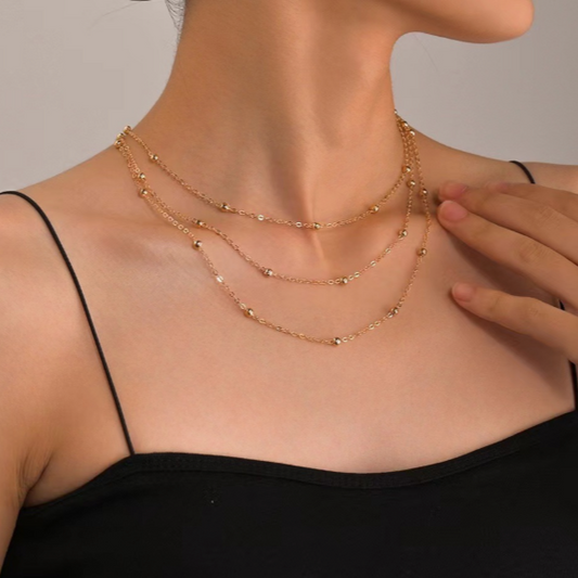 Collar Layer Dorado Acero Inoxidable  1P4