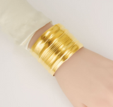 Pulsera Dorada Ancha Acero Inoxidable 2BB6