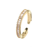 Anillo Zirconias Ajustable  Chapa de Oro 3F3