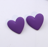 Aretes Corazon Morado  1A2