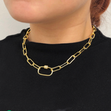 Collar Cadena Dorado Chapa de Oro 3M1