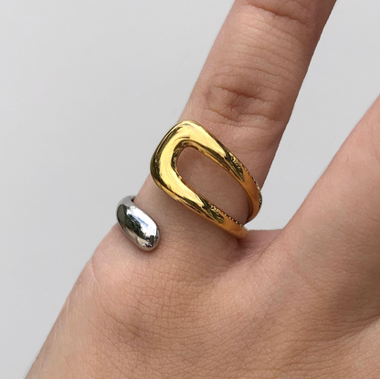 Anillo Oro-Plata Acero Inoxidable  VE6
