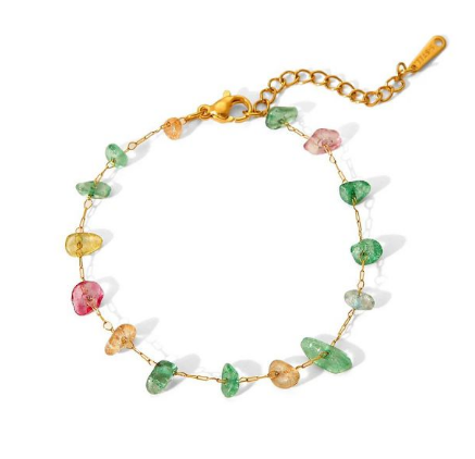 Pulsera Piedras Colores Acero Inoxidable 2x6