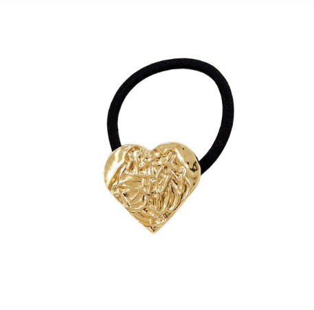 Broche Liga Corazón Rugoso Dorado R25