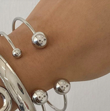 Pulsera Plateada Bolas Acero Inoxidable R2