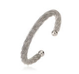 Pulsera Plateada Tejida Metalica 1i1