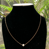 Collar Oro Rosa Perla Acero Inoxidable  Az359