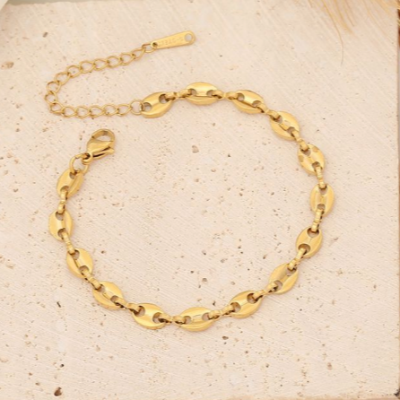 Pulsera Dorada OO Acero Inoxidable 3M5