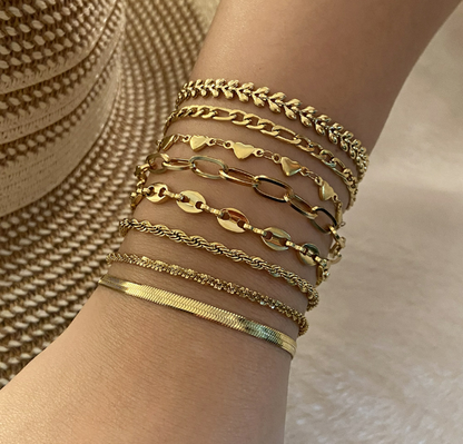 Pulsera Dorada OO Acero Inoxidable 3M5