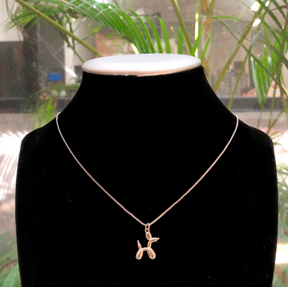Collar Plateado Perro Globo Chapa de Oro