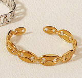 Pulsera Acero Inoxidable OO Dorada  Li4