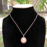 Collar Perla Plateada Chapa de Oro 1C2