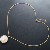 Collar Circulo de Perlas Dorado Chapa de Oro C705