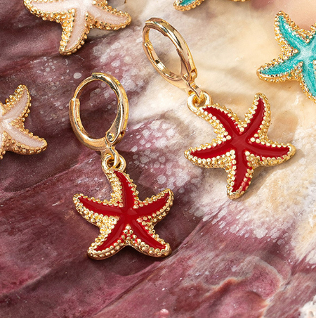 Aretes Estrella de Mar Roja 4E4
