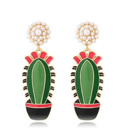 Aretes Flor de Cactus  1Y2
