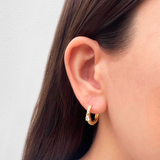 Aretes Arracada Gota Blanca Chapa de Oro Az397