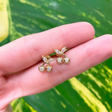 Aretes Cerezas Doradas Chapa de Oro Az276