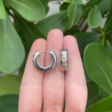 Aretes Arracada Plateada Corazon Blanco Az210