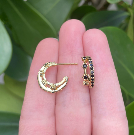 Arracadas Doble Chapa de Oro 18K Az208