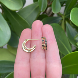Arracadas Doble Chapa de Oro 18K Az208